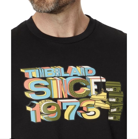 Timberland Since '73 Short Sleeve Black T-Shirt - Unisex NWT Mens M Women's L/XL - Picture 5 of 16